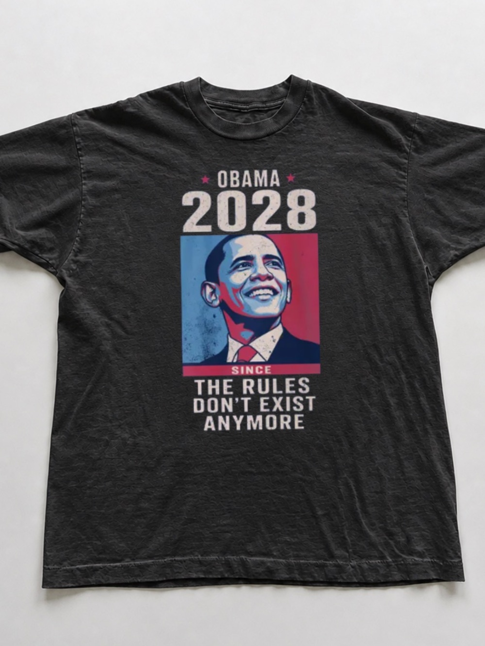 Black Short-Sleeve Tee with Blue and Pink Graphic